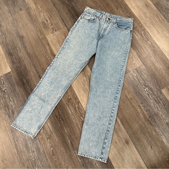 LEVI'S 550 34 x 34 VINTAGE Y2K 80s ACID WASH JEANS HIGH WAIST STRAIGHT LEG JEAN - Picture 1 of 12